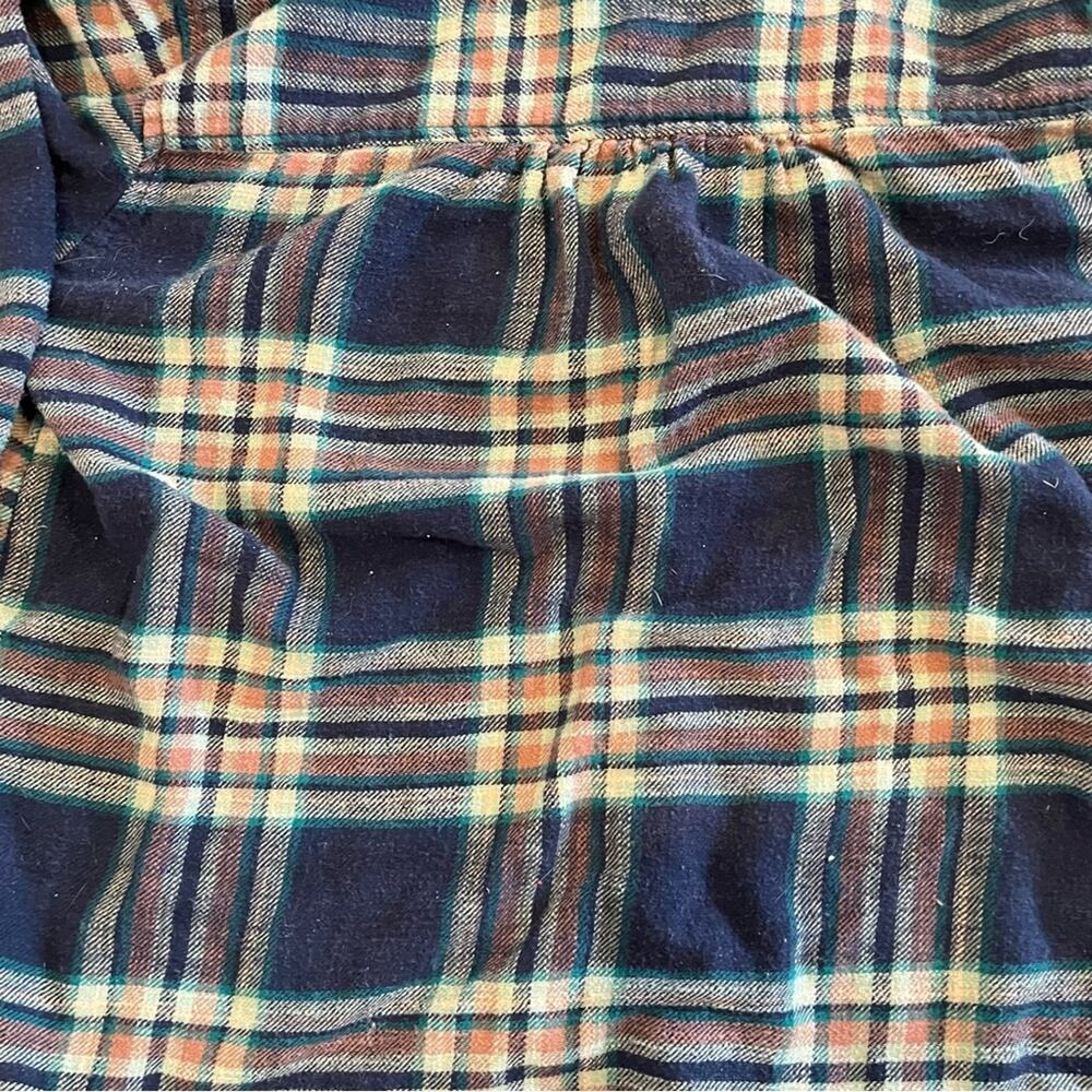 American Eagle Hooded Flannel Plaid Blue Cozy Gorpcore Fall Women's Small - Picture 7 of 8